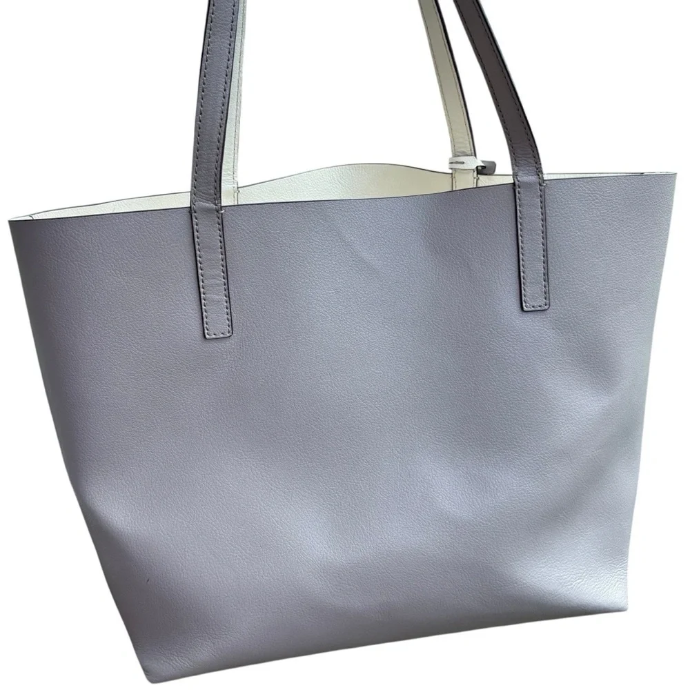 Kate Spade New York Leather Tote Bag with Tassel – Gray